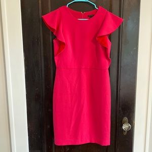 Ann Taylor Pink Flutter Short Sleeve Dress
